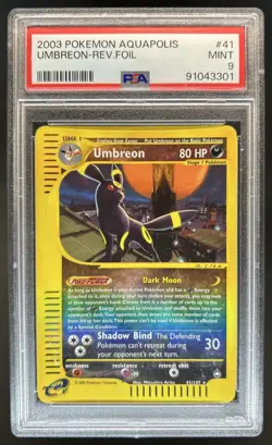 2003 Pokemon Aquapolis Umbreon Reverse Holographic #41 PSA 9 - Image 1