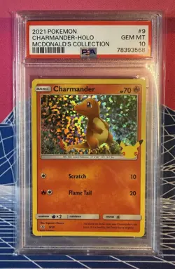 2021 POKEMON MCDONALD'S COLL 25TH ANNIVERSARY #9 CHARMANDER-HOLO PSA 10 LOW POP - Image 1