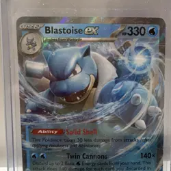 Pokemon Blastoise ex Double Rare Full Art Holo 009/165 330 HP SV151 English 2023 - Image 2