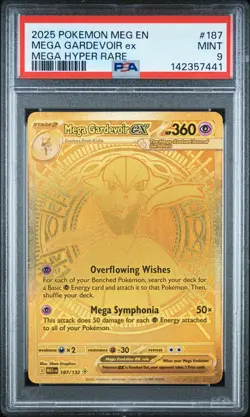 2025 POKEMON MEG EN-MEGA EVOLUTION MEGA HYPER RARE #187 MEGA GARDEVOIR EX PSA 9 - Image 1