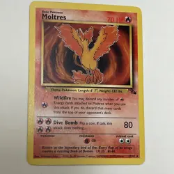 Fossil Set Fire Pokemon Non-Holo Moltres 27/62 - Image 1