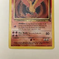 Fossil Set Fire Pokemon Non-Holo Moltres 27/62 - Image 5
