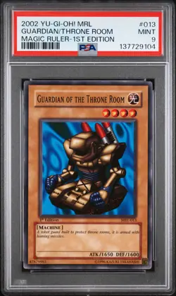 2002 YU-GI-OH! MRL-MAGIC RULER 1ST ED #013 GUARDIAN OF THE THRONE ROOM PSA 9 - Image 1