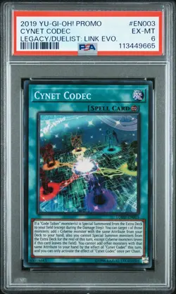 2019 YU-GI-OH! PROMO LEGACY OF THE DUELIST: LINK EVOLUTION CYNET CODEC PSA 6 - Image 1