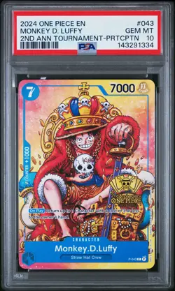2024 ONE PIECE PROMOS 2ND ANV TOURNAMENT-PARTICIPATION MONKEY D. LUFFY PSA 10 - Image 1