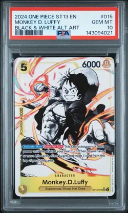 2024 ONE PIECE ULTRA DECK ST13-THE THREE BROTHERS #015 MONKEY D. LUFFY PSA 10 - Image 1