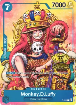 MONKEY.D.LUFFY (2ND ANNIVERSARY STAMPED PROMO) P-043 NM - Image 1