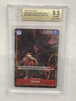 One Piece English Shanks Emperors in the New World Alt Art SR OP09-004 BGS 9.5 - Image 1