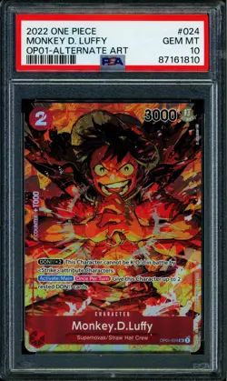 Monkey D Luffy - OP01-024 - PSA 10 - Alt Art - OP01 - One Piece - 61810 - Image 1