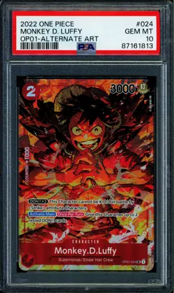 Monkey D Luffy - OP01-024 - PSA 10 - Alt Art - OP01 - One Piece - 61813 - Image 1