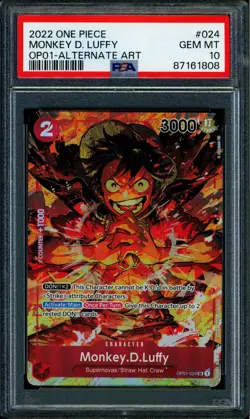 Monkey D Luffy - OP01-024 - PSA 10 - Alt Art - OP01 - One Piece - 61808 - Image 1
