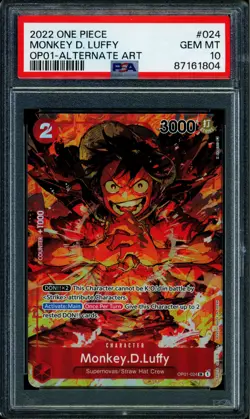 Monkey D Luffy - OP01-024 - PSA 10 - Alt Art - OP01 - One Piece - 61804 - Image 1