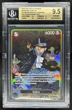 2025 One Piece Promos Sabo SR JP 2nd Anniversary #OP04-083 BGS 9.5 - Image 1