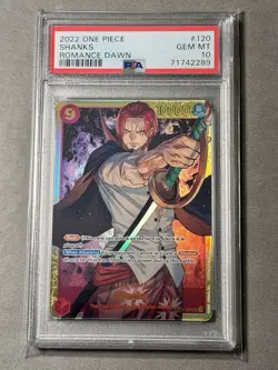 2022 One Piece OP01-120 Shanks SEC PSA 10 Romance Dawn English - Image 1