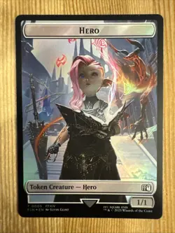 Hero (0005) Token / Moogle Token NM Final Fantasy MTG Magic the Gathering FOIL - Image 1