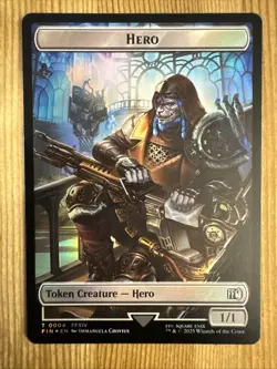 Hero (0004) Token / Wizard Token NM Final Fantasy MTG Magic the Gathering FOIL - Image 1
