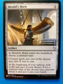 MTG 1x Herald's Horn # 53 The List - Commander 2017 Magic the Gathering x1 NM - Image 1