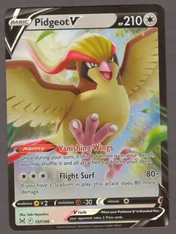 Pidgeot V 137/196 Lost Origin Ultra Rare Holo Pokemon Card NM - Image 1