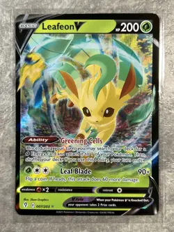 Leafeon V 007/203 Pokemon TCG Evolving Skies Holo Rare Card (Near Mint) NM 1 - Image 1