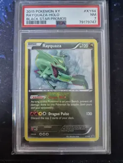 2015 POKEMON XY BLACK STAR PROMO RAYQUAZA XY64 HOLO PSA 7 - Image 1