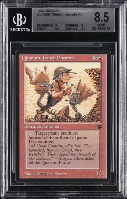 1994 MAGIC: THE GATHERING LEGENDS QUARUM TRENCH GNOMES R1 BGS 8.5 - Image 1