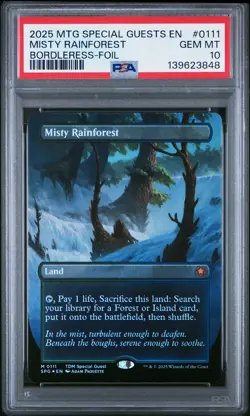 2025 MTG TARKIR: DRAGONSTORM SPECIAL GUESTS #0111 MISTY RAINFOREST PSA 10 - Image 1