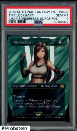2025 MTG Final Fantasy JPN Borderless Surge Foil #0536 Tifa Lockhart PSA 10 - Image 1