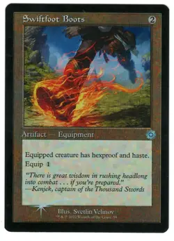 MTG Swiftfoot Boots Retro Frame Foil Brothers War Magic The Gathering TCG - Image 1