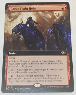 MTG Great Train Heist 331 Rare Foil Extended Art Outlaws of Thunder Junction - Image 1