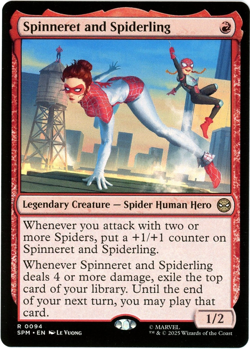 Spinneret and Spiderling - 0094 - Marvel's Spider-Man MTG - NM/M - English - Image 1