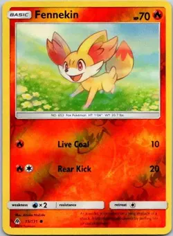 Fennekin (15) Common SM - Forbidden Light 15/131 LP Reverse Holofoil Pokemon Car - Image 1