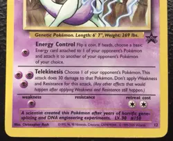 Pokemon Mewtwo Black Star Promo 12/53 WOTC Vintage 2000 - Image 4