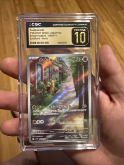 Pokemon CGC 10 PRISTINE Japanese Sudowoodo 080/071 AR Art Rare sv2P Snow Hazard - Image 1