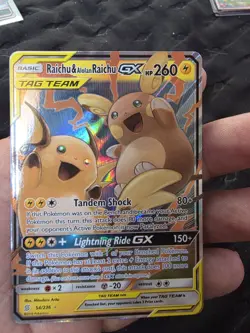 (NM) Pokemon Raichu & Alolan Raichu GX TAG TEAM Holo 54/236 Sm-Unified Minds - Image 1