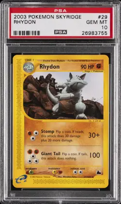 2003 POKEMON SKYRIDGE #29 RHYDON PSA 10 - Image 1