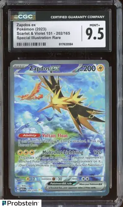 2023 Pokemon Scarlet & Violet 151 Special Illustration Rare Zapdos Ex CGC 9.5 - Image 1