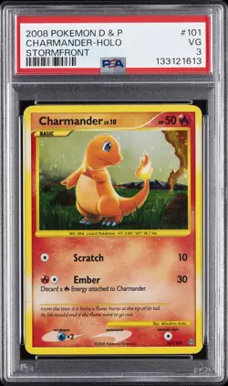 2008 POKEMON DIAMOND & PEARL STORMFRONT #101 CHARMANDER-HOLO PSA 3 - Image 1