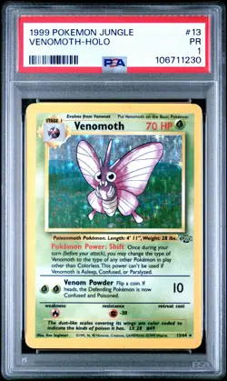 1999 POKEMON JUNGLE #13 VENOMOTH-HOLO PSA 1 - Image 1
