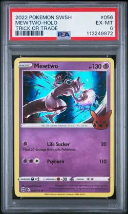 2022 POKEMON SWORD & SHIELD BRILLIANT STARS #056 MEWTWO-HOLO PSA 6 - Image 1