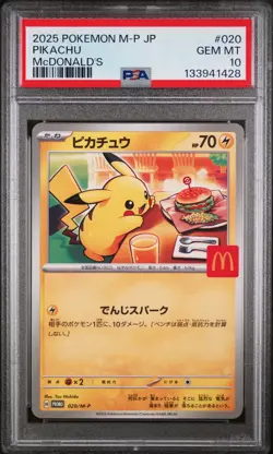 2025 POKEMON JAPANESE M-P PROMO MCDONALD'S #020 PIKACHU PSA 10 - Image 1