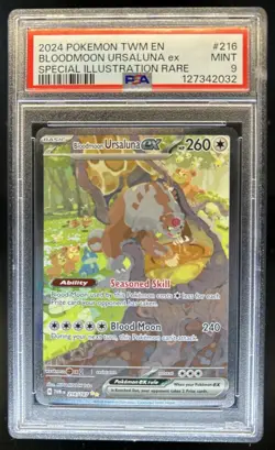 2024 Pokemon Twilight Masquerade Bloodmoon Ursaluna ex #216/167 PSA 9 - Image 1