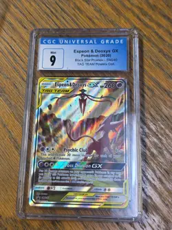 Pokemon Espeon & Deoxys GX SM240 Black Star Promo CGC 9 - Image 1