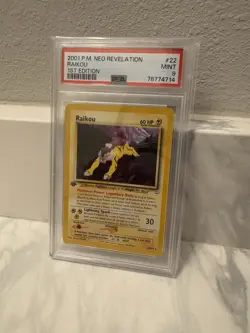 2001 Pokemon Neo Revelation 1st Edition Raikou #22 PSA 9 - Image 1