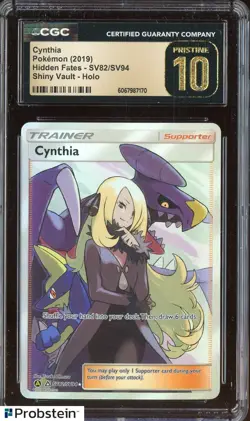 2019 Pokemon Hidden Fates Shiny Vault #SV82 Cynthia - Holo CGC 10 PRISTINE - Image 1