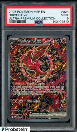 2025 Pokemon MEP EN BSP Ultra Premium Collection #024 Oricorio ex PSA 9 MINT - Image 1