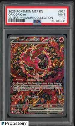 2025 Pokemon MEP EN BSP Ultra Premium Collection #024 Oricorio ex PSA 9 MINT - Image 1
