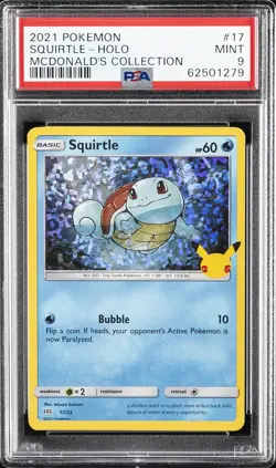 2021 POKEMON MCDONALD'S COLLECTION #17 SQUIRTLE-HOLO PSA 9 - Image 1