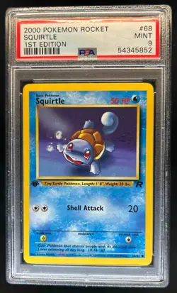 2000 Pokemon Team Rocket First Edition Squirtle #68/82 PSA 9 - Image 1