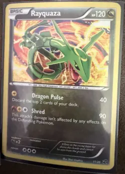 The Pokemon Company Rayquaza 11/20 Dragon Vault Holo Rare 120HP Basic Shred - Image 1