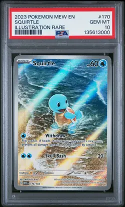 2023 POKEMON MEW EN-151 ILLUSTRATION RARE #170 SQUIRTLE PSA 10 - Image 1